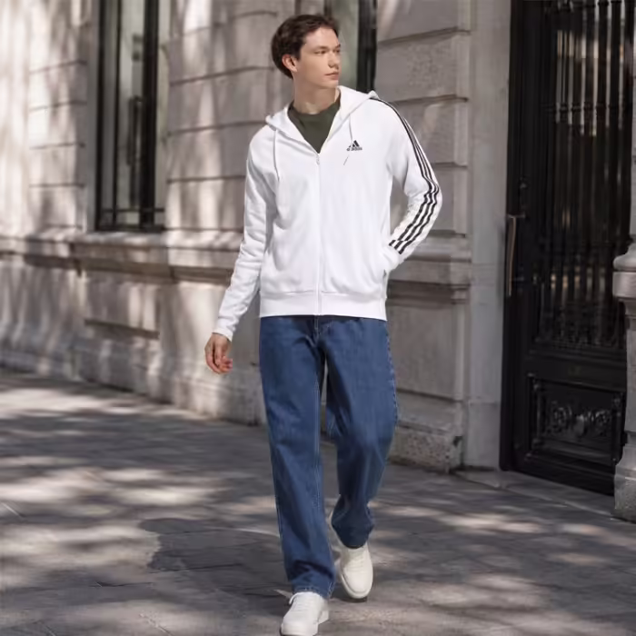 Hanorac Adidas M 3S FT FZ HD Alb XL - 7