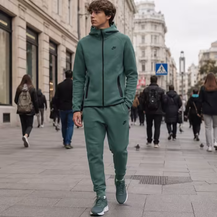 Hanorac Nike M NK TCH FLC FZ WR HOODIE Verde XL - 9