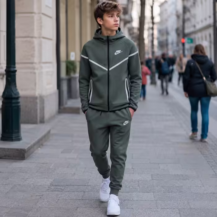 Толстовка Nike B NSW TCH FLC SSNL TF+ WR FZ Зеленый M - 7
