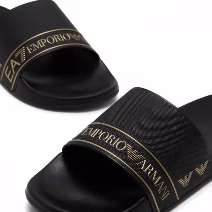 Slapi EA7 EMPORIO ARMANI WATER SPORTS TAPE SLIDE U TEXT Negru 38 - 6