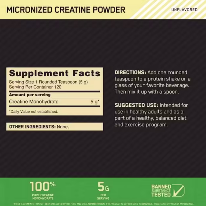 Creatin Optimum Nutrition ON MICRONIZED CREATINE POWDER 600G - 3