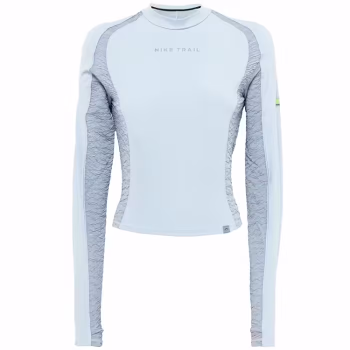 Long-sleeve Nike W NK TRAIL DF LS TOP Albastru deschis L - 12