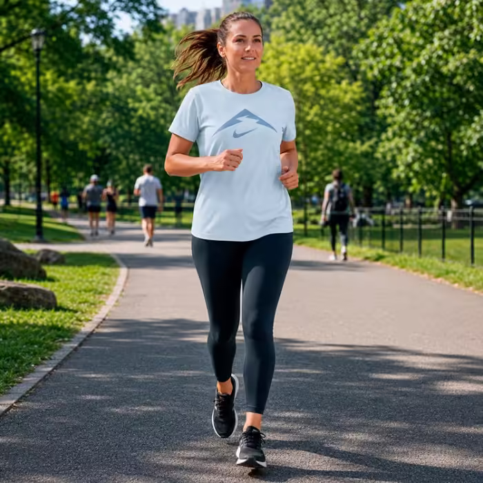 Футболка Nike W NK DF TRAIL TEE Голубой XL - 7