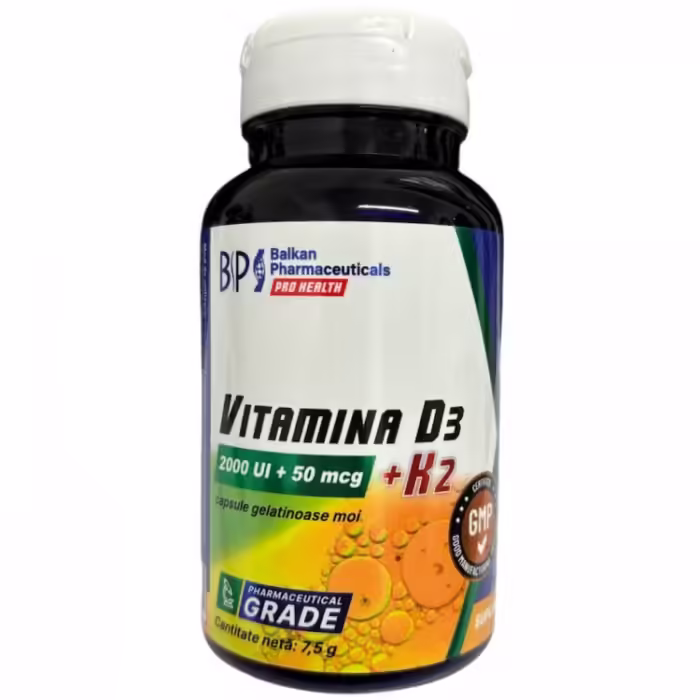 Vitamine Balkan Pharmaceuticals VITAMINA D3 + K2 softgels N30