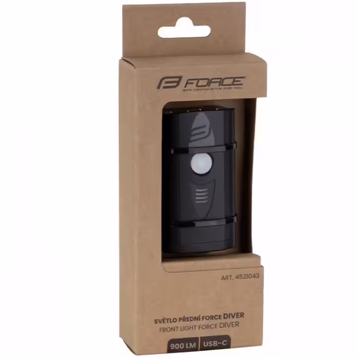 Фонарь передний Force DIVER 900 Lm, USB - 3