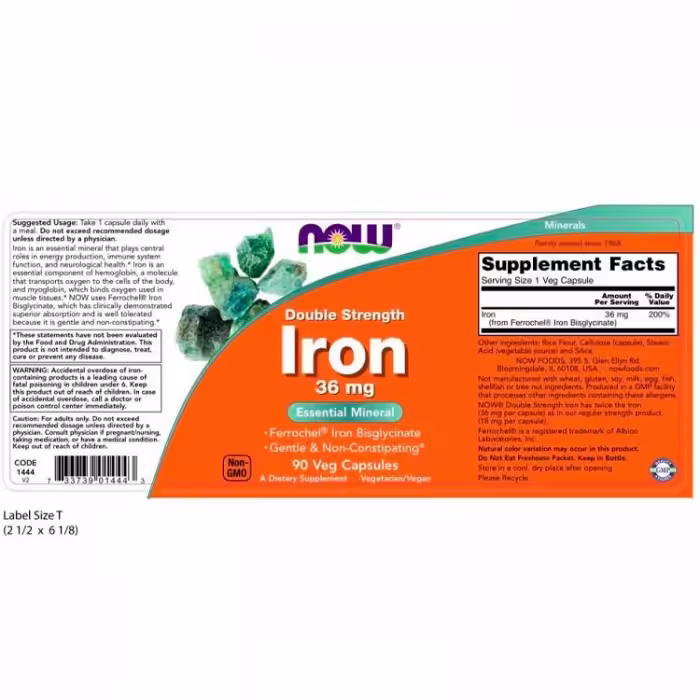 Vitamine Now Foods Iron Double Strength 36 mg - 2