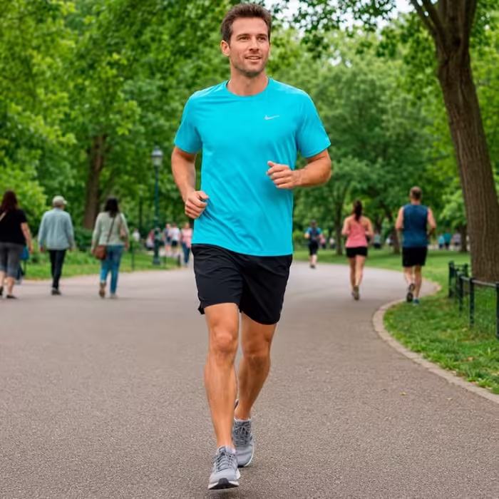Футболка Nike M NK DFADV STRIDE SS TOP Голубой XL - 3