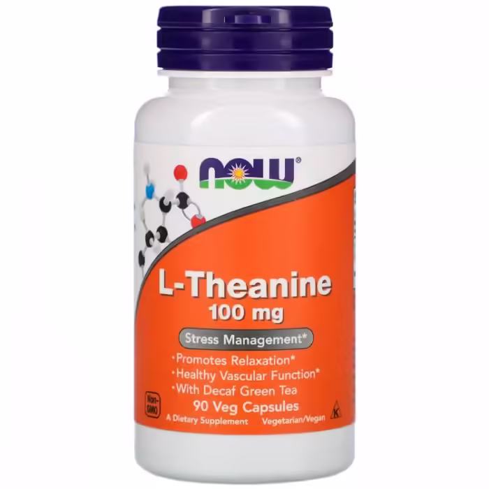 Витамины Now Foods L-Theanine with Decaf Green Tea, Stress Management