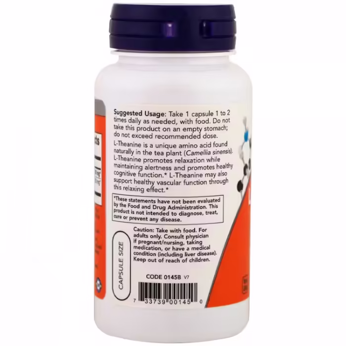 Витамины Now Foods L-Theanine with Decaf Green Tea, Stress Management - 3