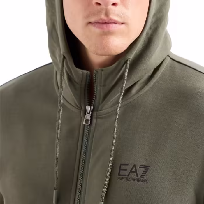 Hanorac EA7 EMPORIO ARMANI COTTON-BLEND HOODED LOGO - 3
