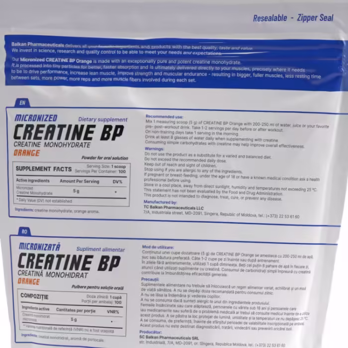 Creatin Balkan Pharmaceuticals CREATINE BP ORANGE powder 500gr - 2