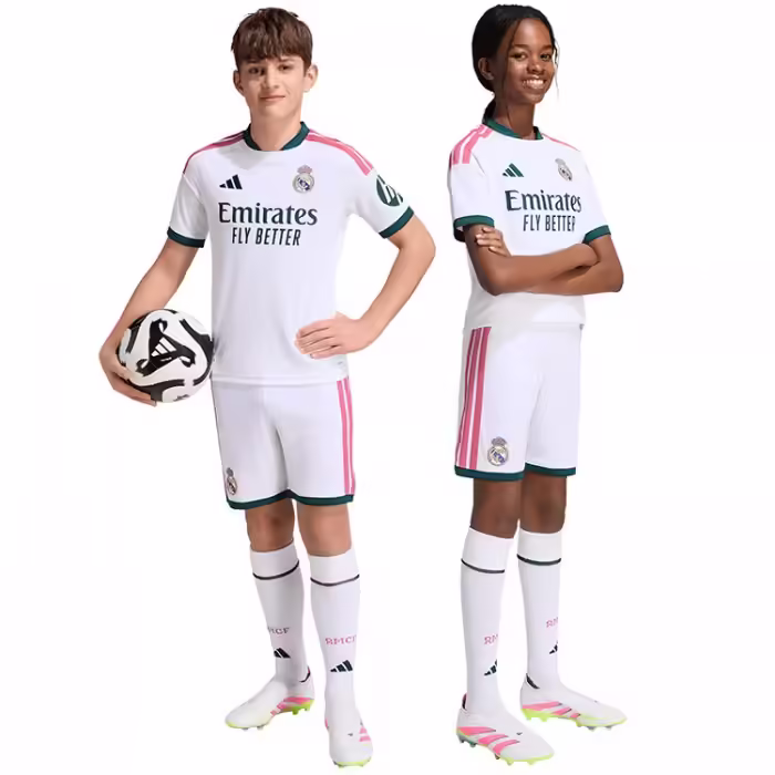 Set tricou + sorti Adidas REAL MADRID 26/27 HOME Alb-rosu 128 - 4