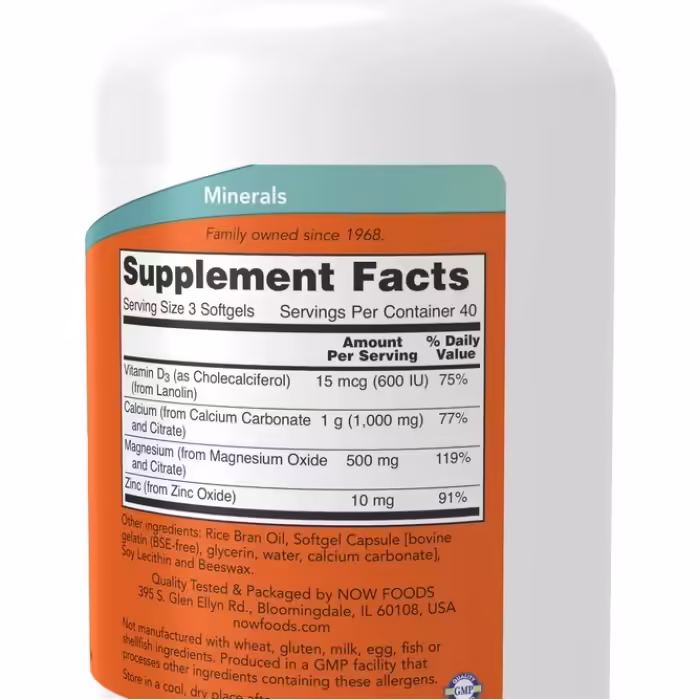 Vitamine Now Foods CAL-MAG + D SOFTGELS   120 SGELS - 2