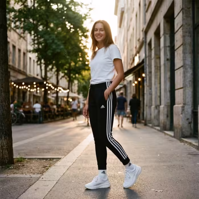 Брюки Adidas ESSENTIALS 3-STRIPES FLEECE Черный M - 7