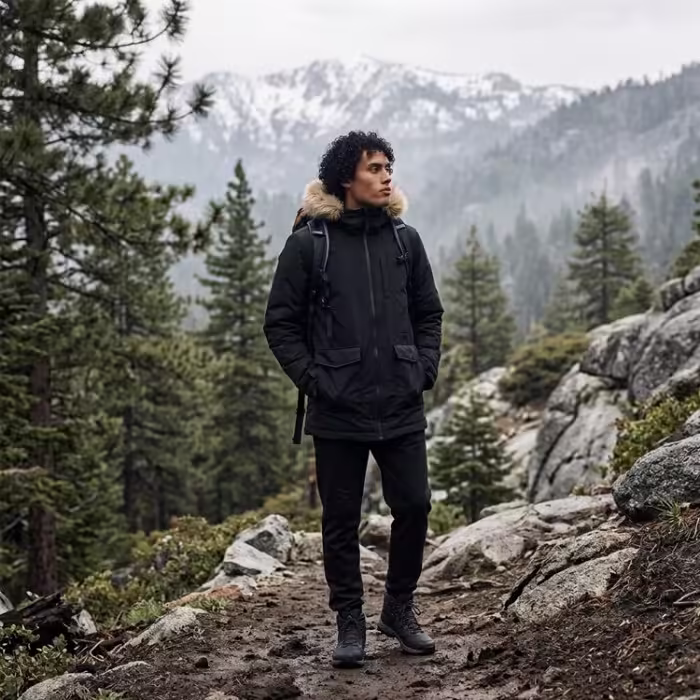 Куртка Adidas HO FUR PA Черный XS - 7