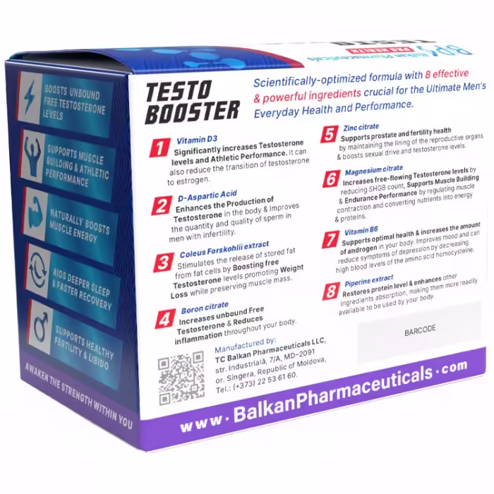 Витамины Balkan Pharmaceuticals TESTOBOOSTER capsules N120 - 3