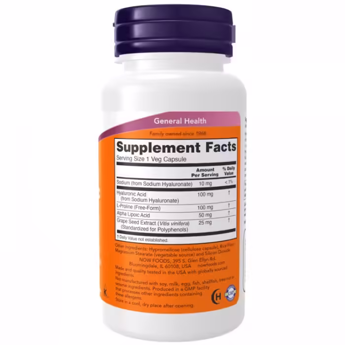 Витамины Now Foods Double Strength Hyaluronic Acid 100 mg - 3