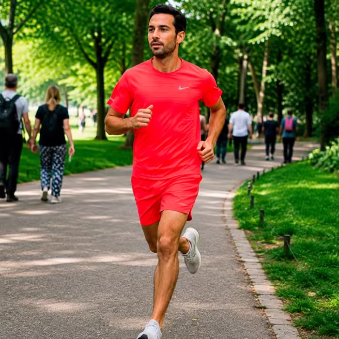 Tricou Nike M NK DF MILER TOP SS Rosu 2XL - 7