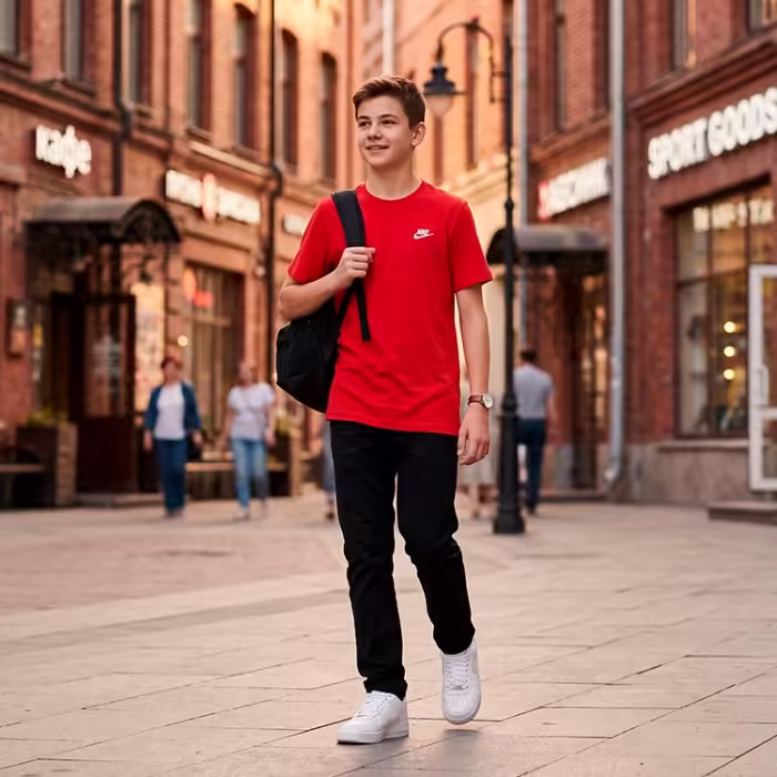Футболка Nike K NSW TEE EMB FUTURA LBR Красный L - 7