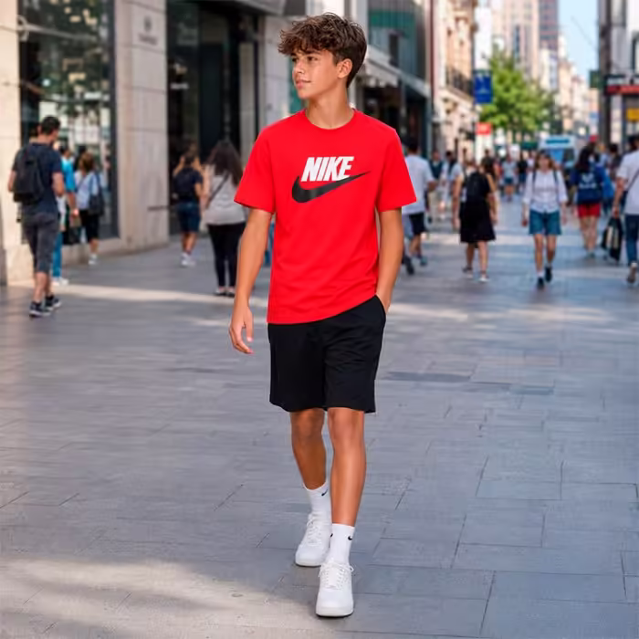 Футболка Nike K NSW TEE FUTURA HBR Красный XS - 7