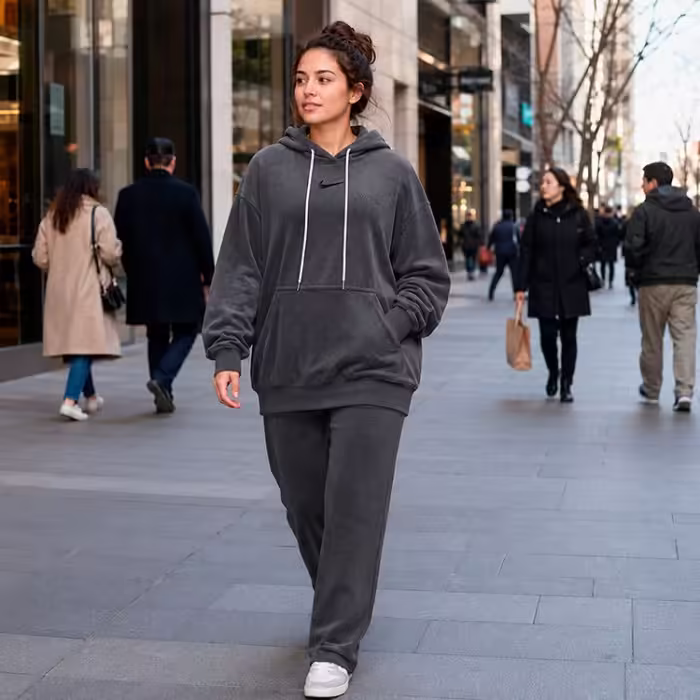 Толстовка Nike W NSW TRRY OS PO  HOODIE A2 Серый M - 7