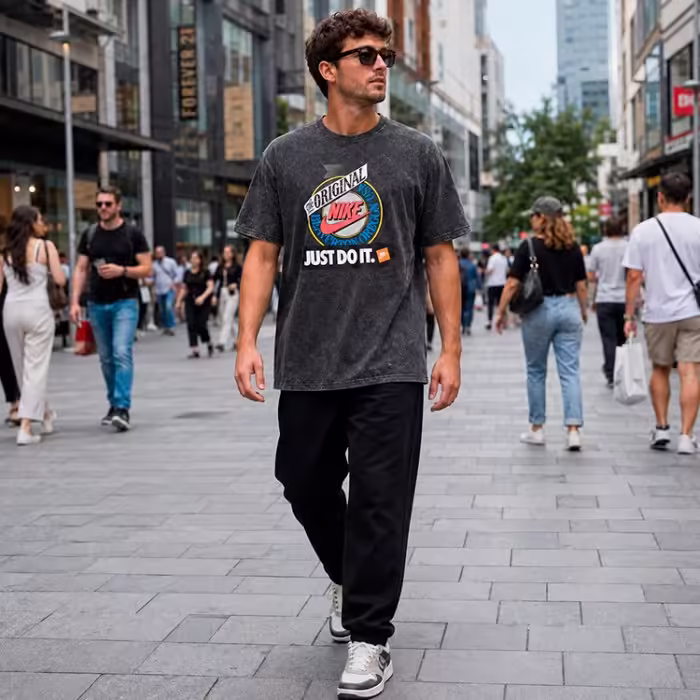 Футболка Nike U NSW TEE M90 TEST PRINT Серый XL - 7