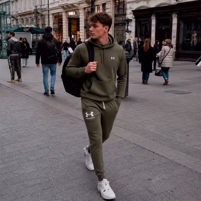 Pantaloni Under Armour UA RIVAL TERRY JOGGER Verde MD - 7