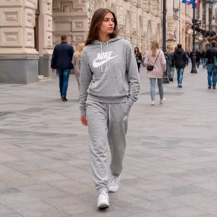 Толстовка Nike W NSW GYM VNTG GFX EASY PO HD Серый XS - 7
