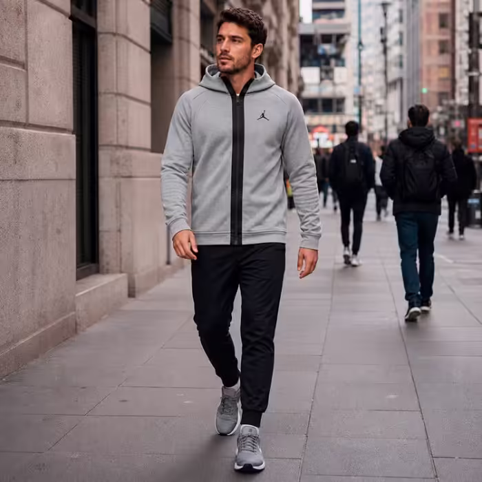 Hanorac Nike M J DF SPRT STMT AIR FLC FZ Argintiu S - 8