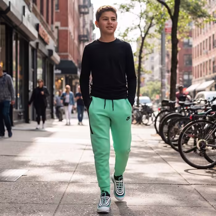 Pantaloni Nike B NSW TECH FLC PANT Verde L - 7