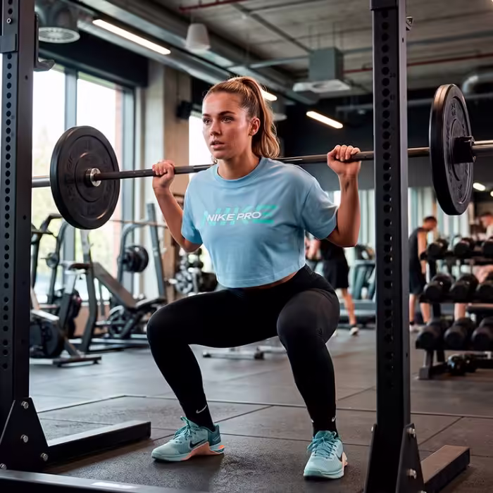 Футболка Nike W NK PRO SS CRP TEE Голубой XS - 7