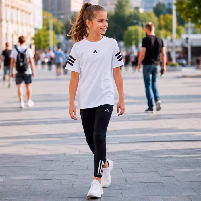 Tricou Adidas J FI 3S  TEE Alb 128 - 7