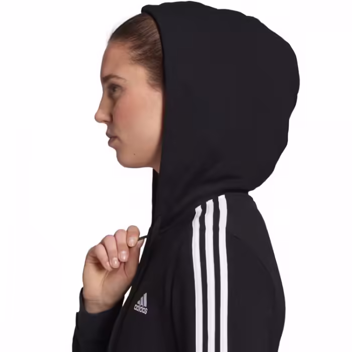 Толстовка Adidas ESSENTIALS FLEECE 3-STRIPES FULL-ZIP Черный XS - 4