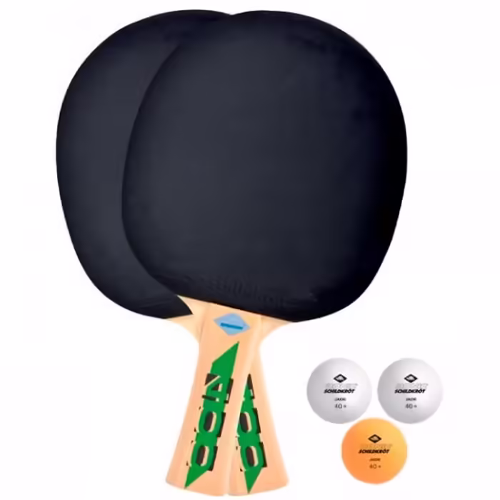 Set 2 palete + 3 mingi p/u tenis de masa Donic Fetzner 400