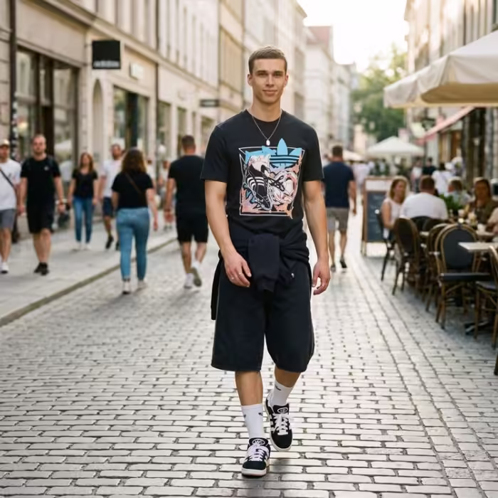 Футболка Adidas ARCHIVE ANIME FOOTBALL GRAPHIC Черный S - 7