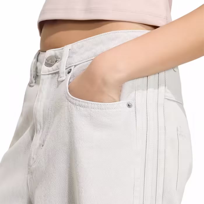 Брюки Adidas HIGH-RISE WIDE-LEG DENIM Серый 24-32 - 4