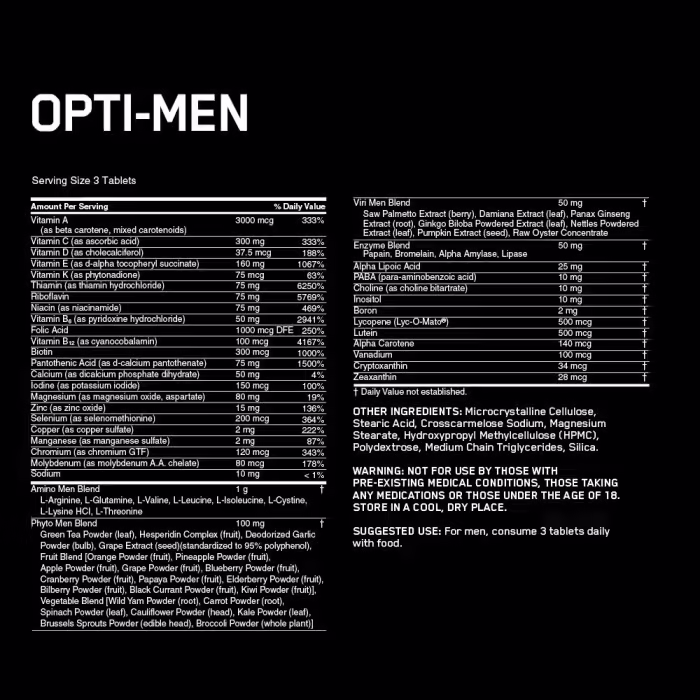 Vitamine Optimum Nutrition ON OPTI-MEN 90CT AQS - 2