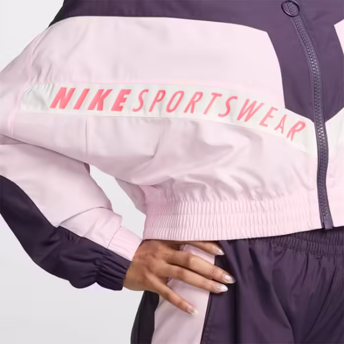 Толстовка Nike W NSW JKT WVN STREET SW Сиреневый/Розовый M - 8