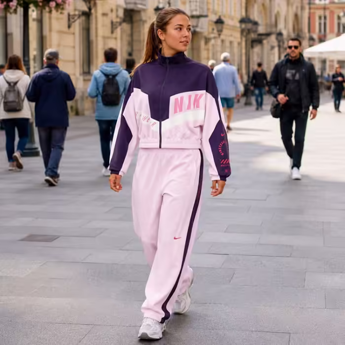 Толстовка Nike W NSW JKT WVN STREET SW Сиреневый/Розовый M - 9