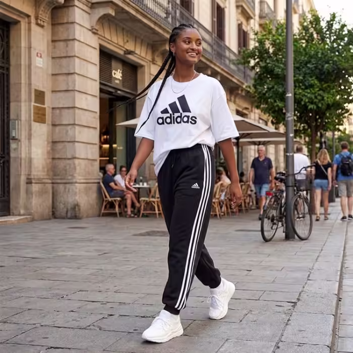 Pantaloni Adidas W 3S FT LS PT Negru 2XS - 7