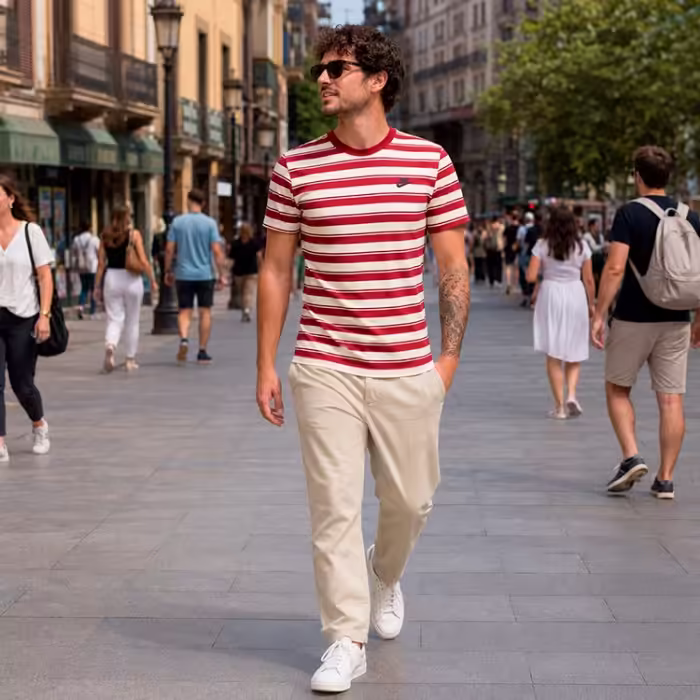Tricou Nike M NSW TEE CLUB STRIPE Rosu M - 7
