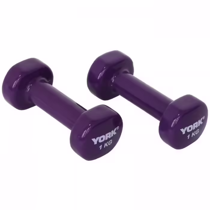 Set gantere 10 kg YORK Vinyl Dipped Dumbbell (Fitbell) Set in case - 2