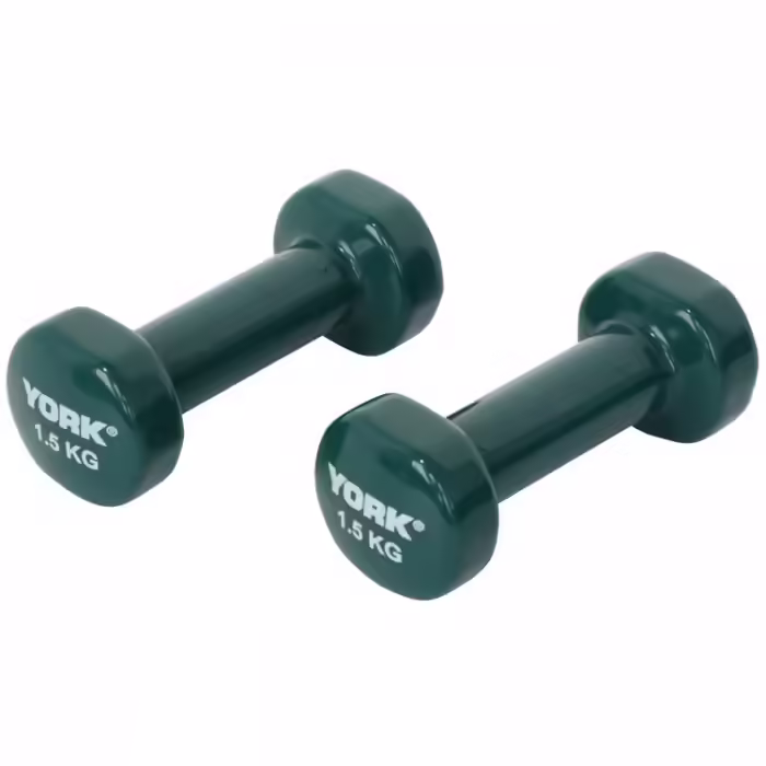Set gantere 10 kg YORK Vinyl Dipped Dumbbell (Fitbell) Set in case - 3