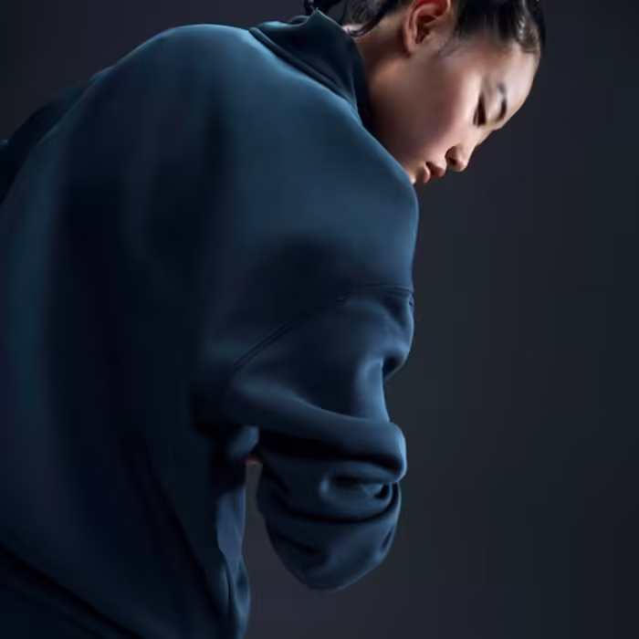 Толстовка Nike W NSW PHNX FLC OS LOGO QZ Синий L - 7