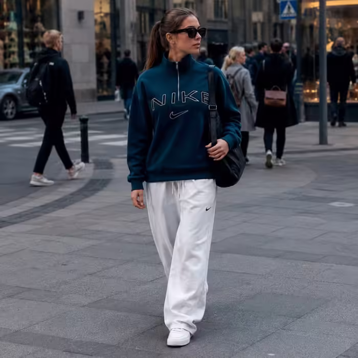 Толстовка Nike W NSW PHNX FLC OS LOGO QZ Синий L - 8