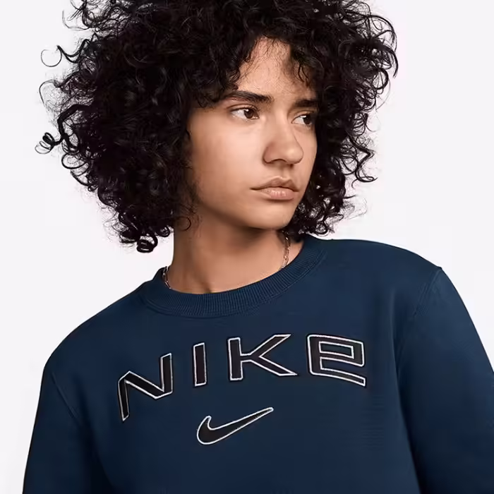 Hanorac Nike W NSW PHNX FLC STD LOGO CREW Albastru L - 7