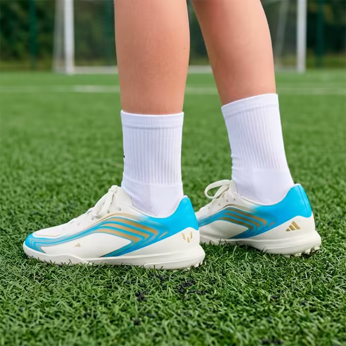 Ghete pentru fotbal Adidas F50 MESSI CLUB TF Bej 36 - 9