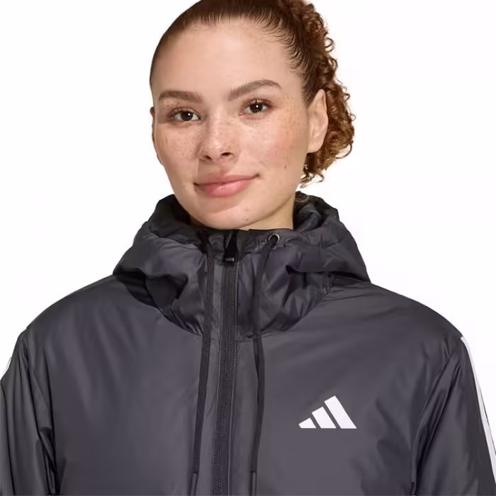 Куртка Adidas ESSENTIALS 3-STRIPES INSULATED HOODED Черный XS - 4