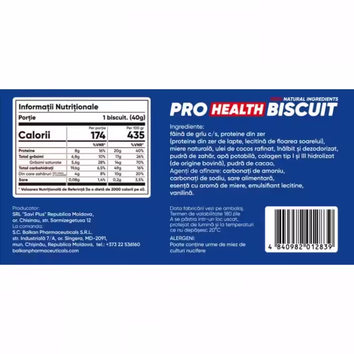 Протейновые батончики Balkan Pharmaceuticals PRO-HEALTH biscuit N12 40gr - 2