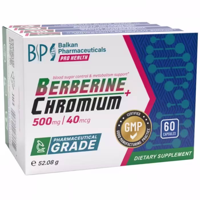 Витамины Balkan Pharmaceuticals BERBERINE + CHROMIUM capsules N60